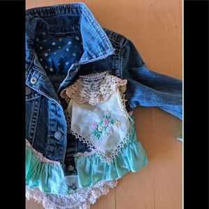New/Vintage Girls denim jacket with embellishment